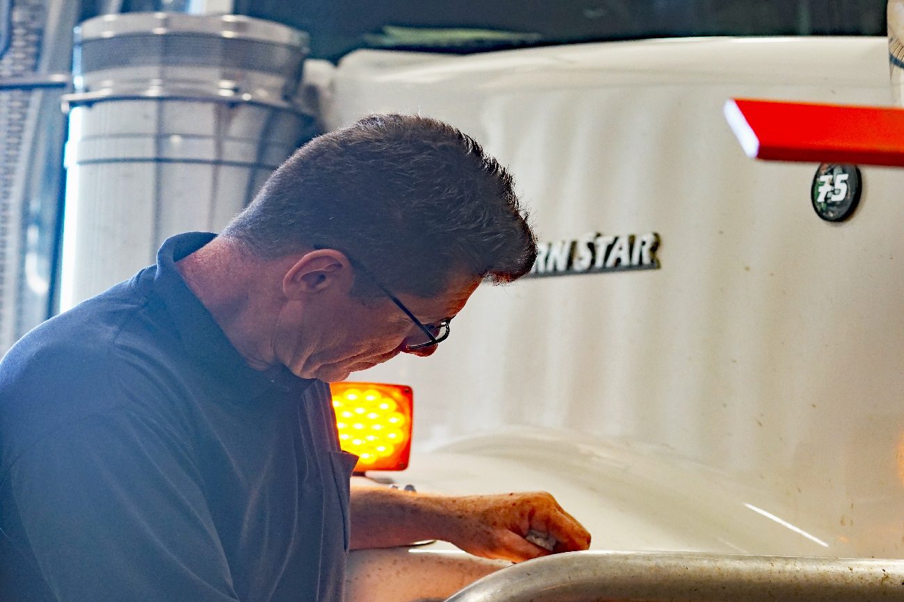 Working on a truck